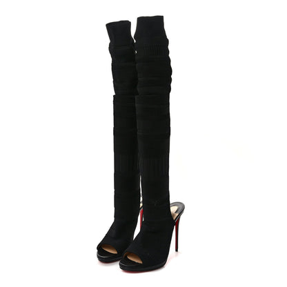 Christian Louboutin Maille Tricot Nappa Cheminetta 120 Tall Sock Boots 39 Black 3 of 6