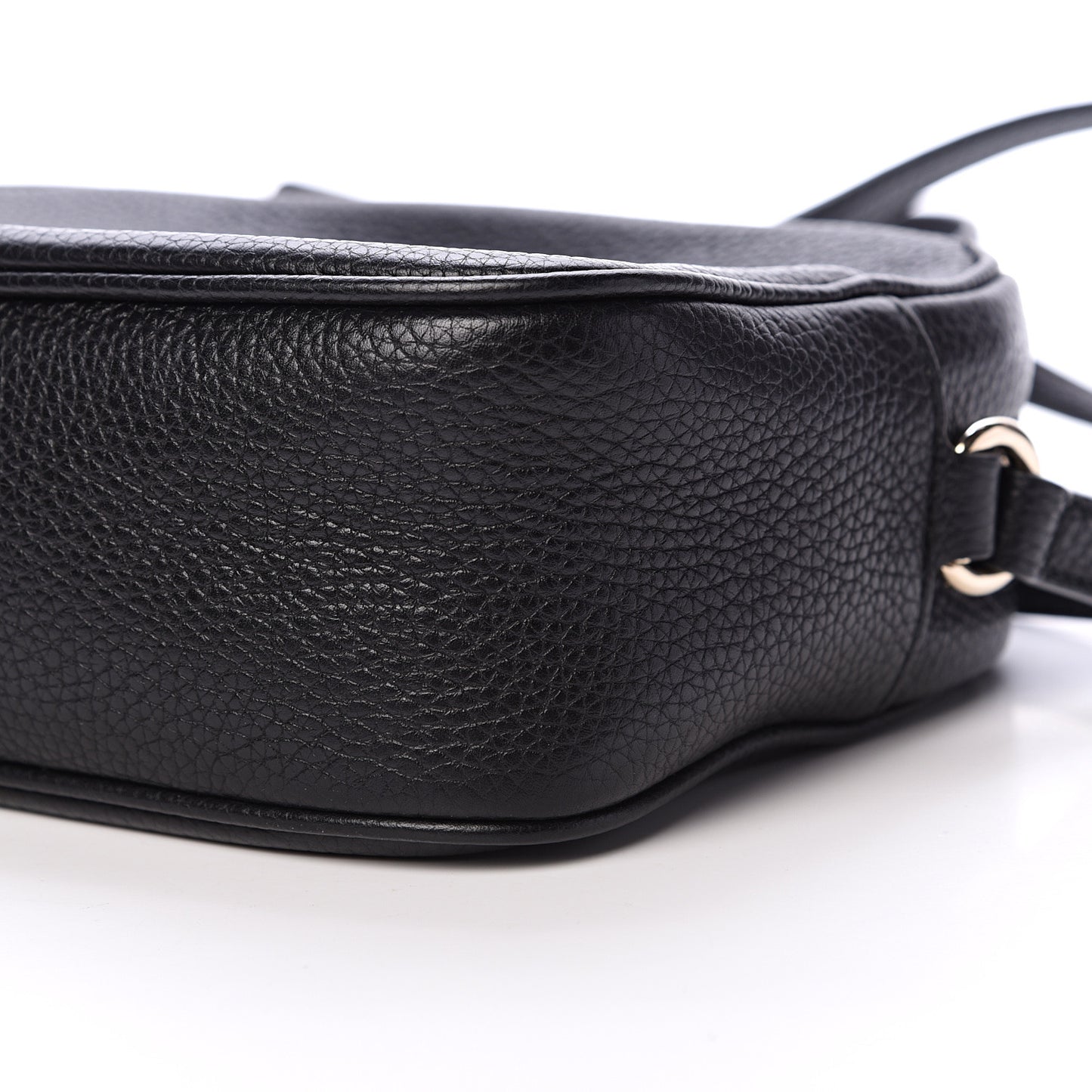 Pebbled Calfskin Small Soho Disco Bag Black