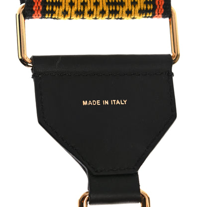 Fendi Cannete Ribbon Poly Vitello Century Logo Adjustable Strap You Giallo Black 6 of 7