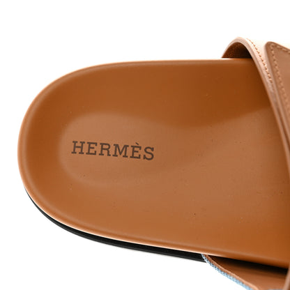 Hermes Denim Calfskin Womens Chypre Sandals 40.5 Bleu Clair Naturel 8 of 9