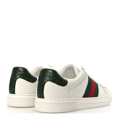 Gucci Ultralight Plume Calfskin Web Mens New Ace Sneakers 9 Green Ace 5 of 11