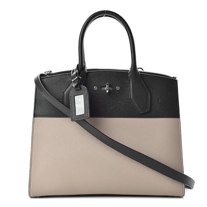 Louis Vuitton Taurillon City Steamer MM Black Beige 1 of 11