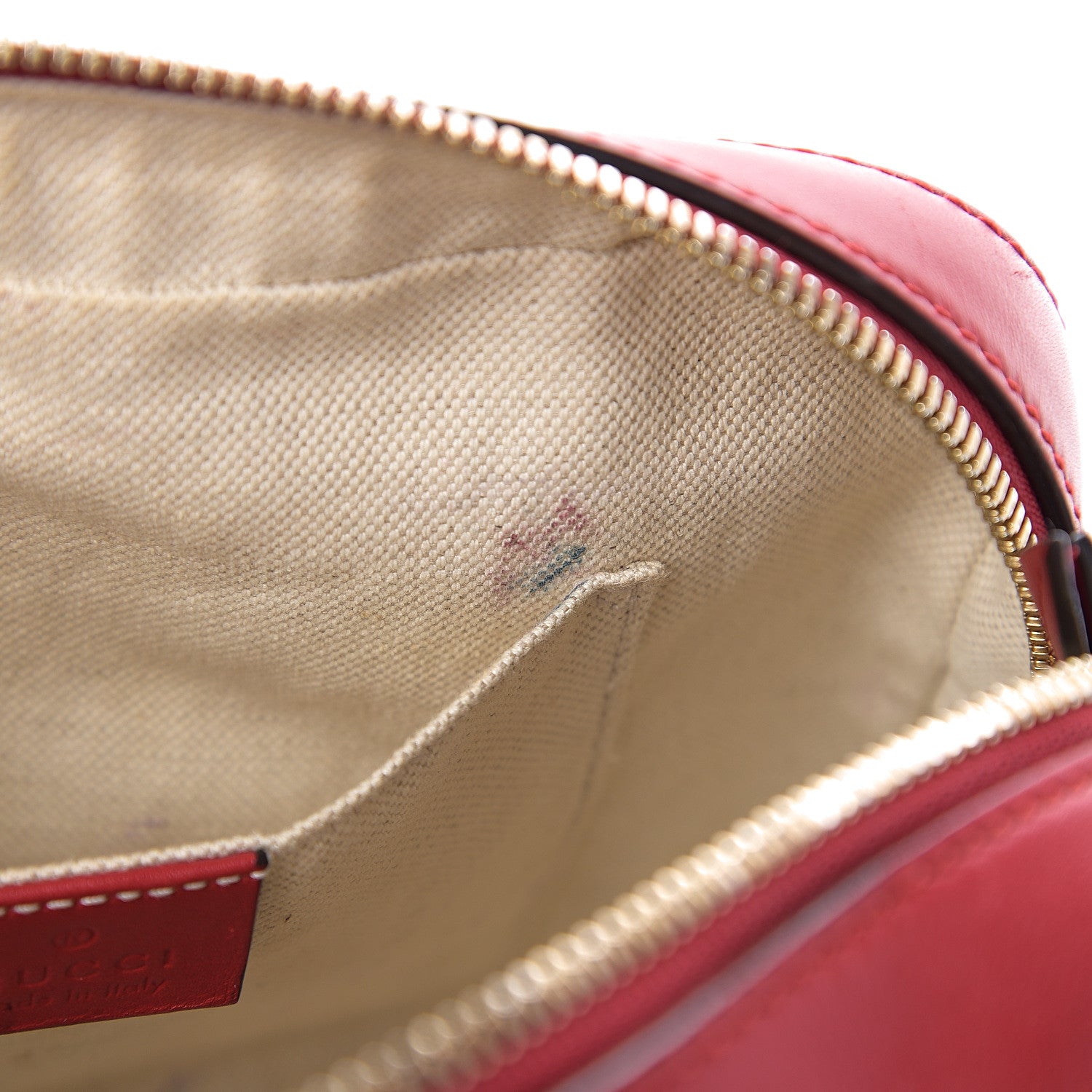 Gucci Monogram GG Supreme Web Small Webby Bee Shoulder Red 9 of 13