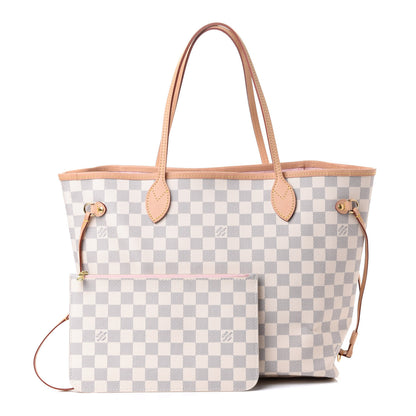 Louis Vuitton Damier Azur Neo Neverfull MM Rose Ballerine 1 of 4