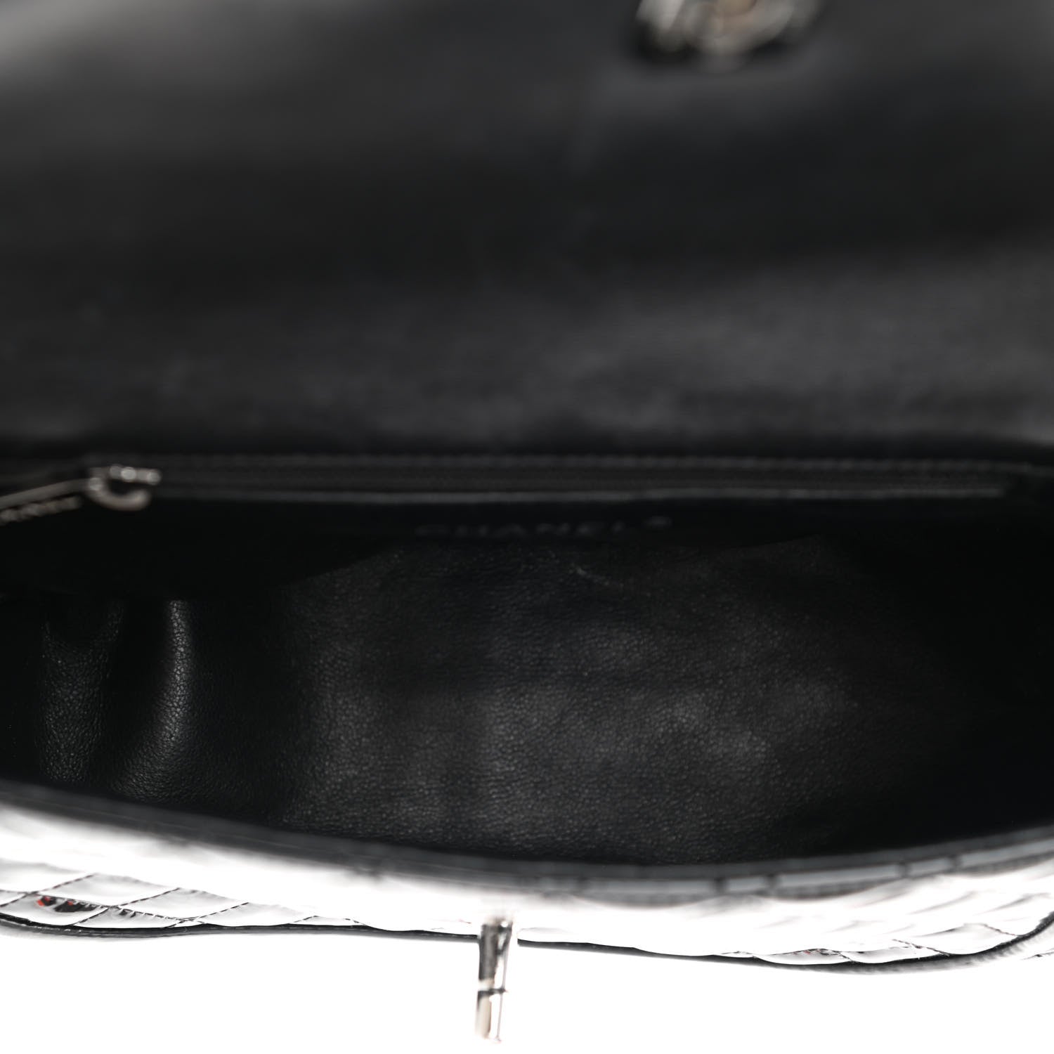 Chanel Lambskin Patent Classic Twist Crescent Flap Bag Black 5 of 11