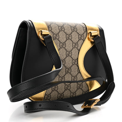 Gucci GG Supreme Monogram Small Osiride Shoulder Bag Black Gold 3 of 10