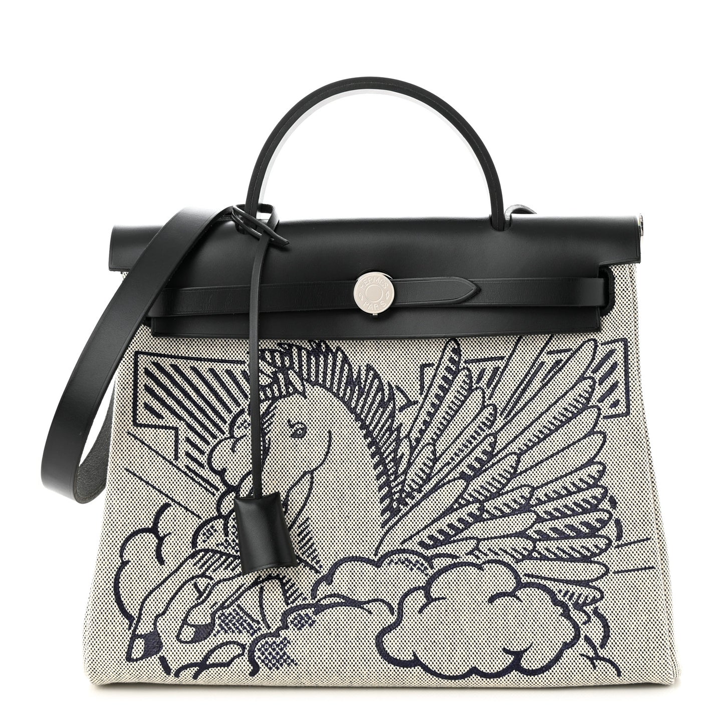 Vache Hunter Toile H Pegase Pop Herbag Zip Retourne 31 PM Bleu Indigo Ecru Black
