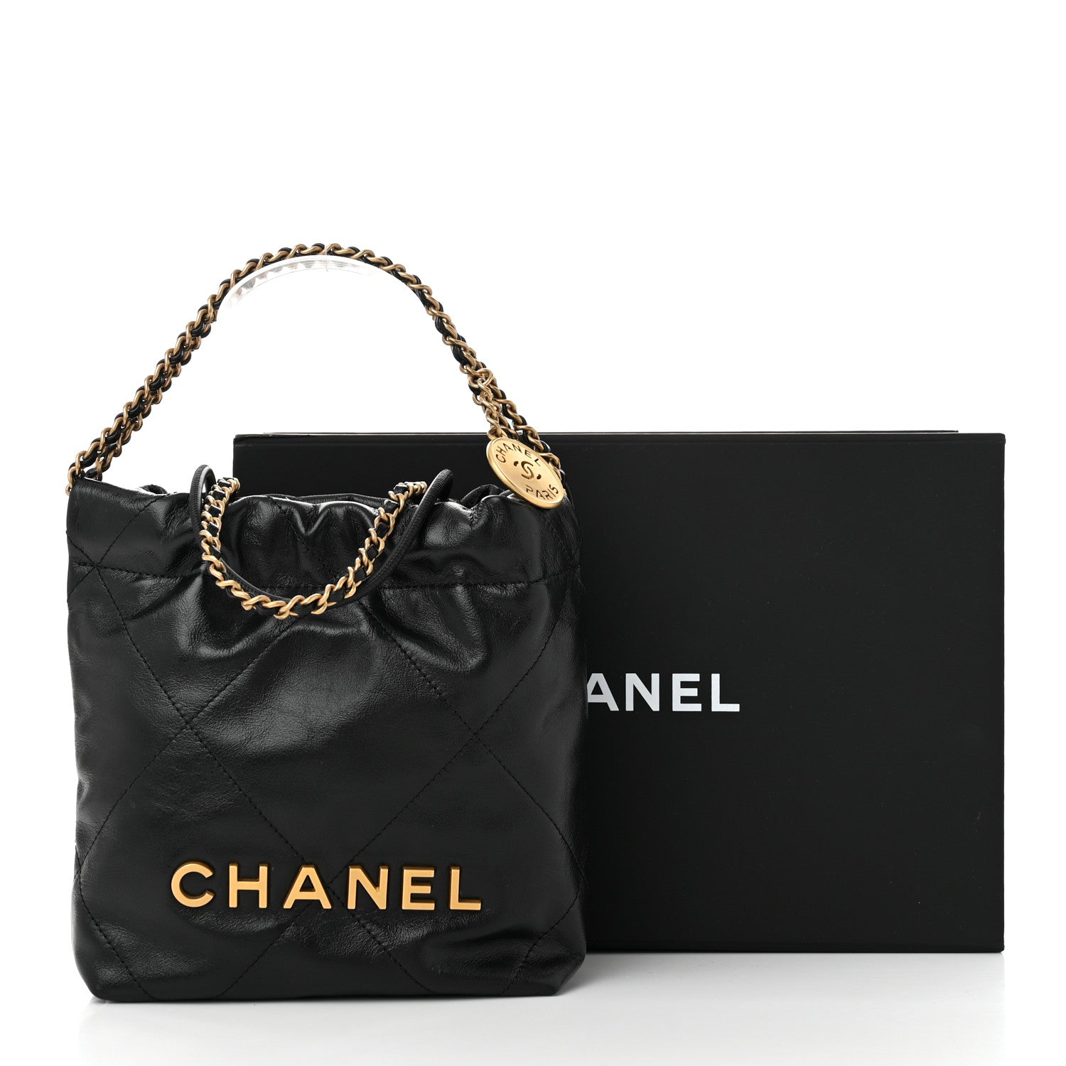 Chanel Shiny Calfskin Quilted Mini Chanel 22 Black 11 of 11
