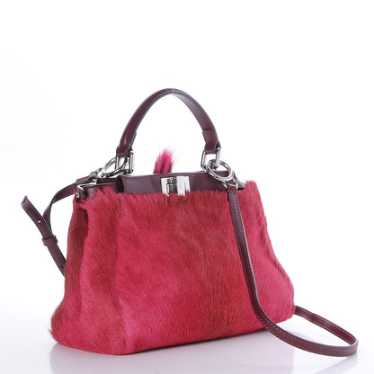 Fendi Springbok Fur Nappa Mini Peekaboo Iconic Satchel Pink 4 of 8