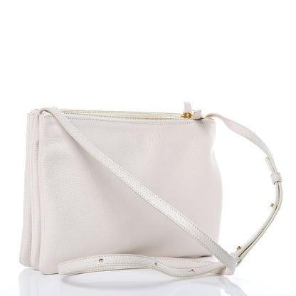 Celine Goatskin Large Trio Crossbody Bag White 3 of 14