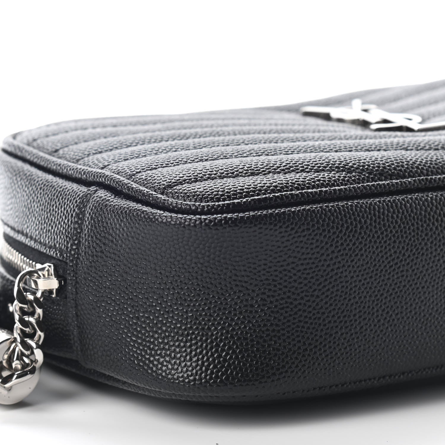 Saint Laurent Grain De Poudre Matelasse Monogram Mini Lou Camera Bag Black 7 of 8