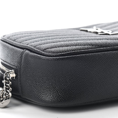 Saint Laurent Grain De Poudre Matelasse Monogram Mini Lou Camera Bag Black 7 of 8