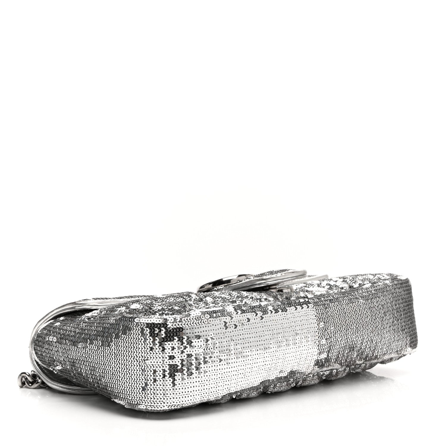 Gucci Sequin Matelasse Small GG Marmont Shoulder Bag Silver 4 of 15
