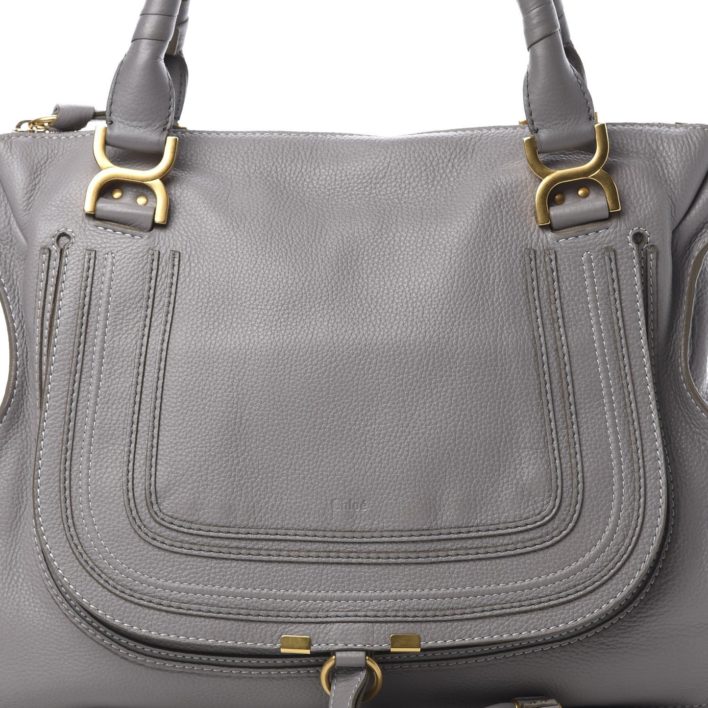 Calfskin Large Marcie Satchel Cashmere Grey
