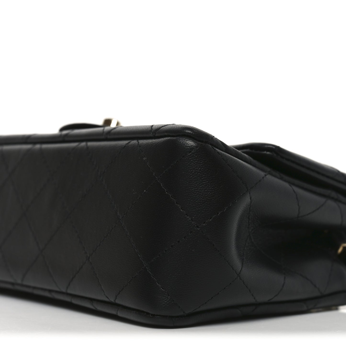 Lambskin Quilted Mini Rectangular Flap Black