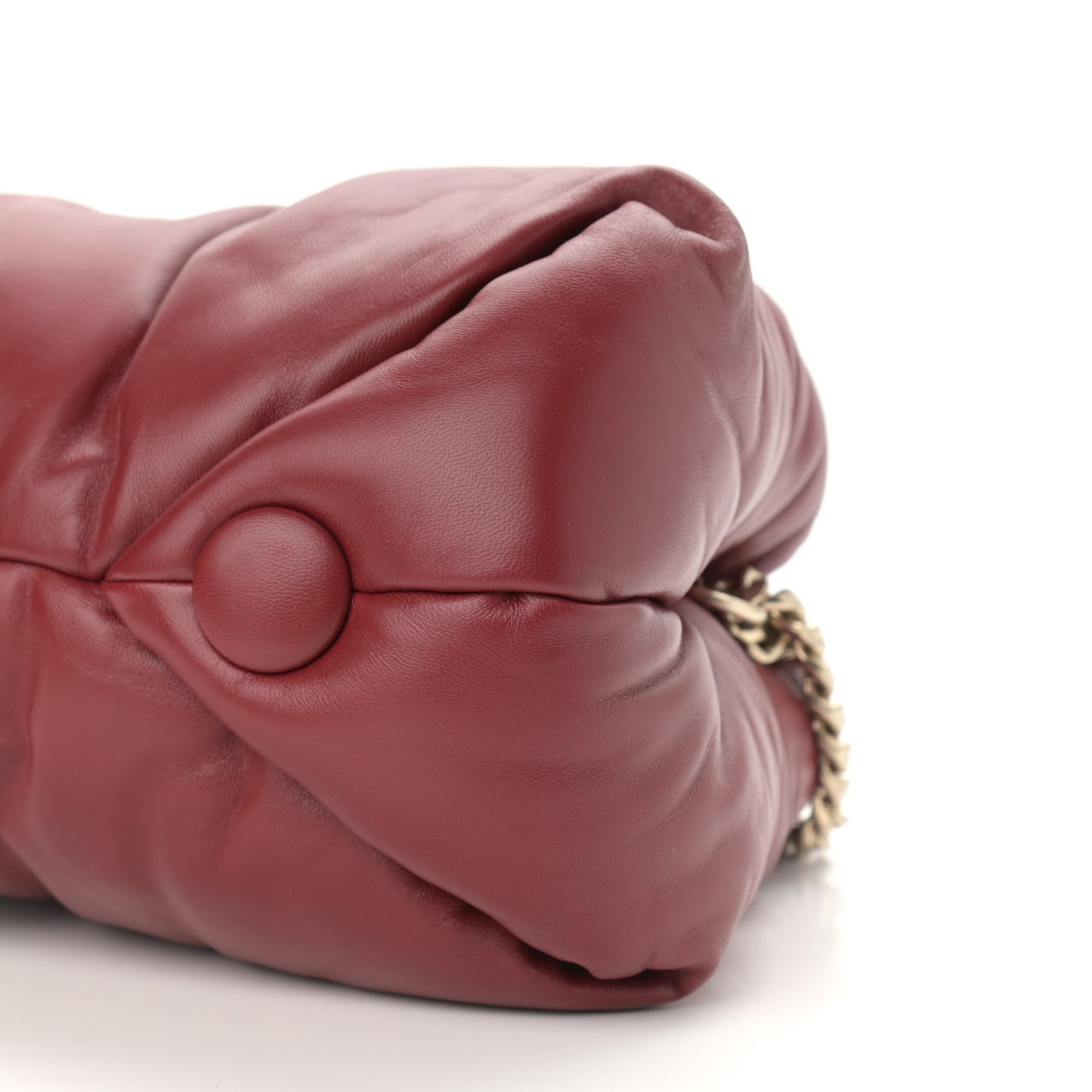 Lambskin Puffy Chain Tobo Bag Red