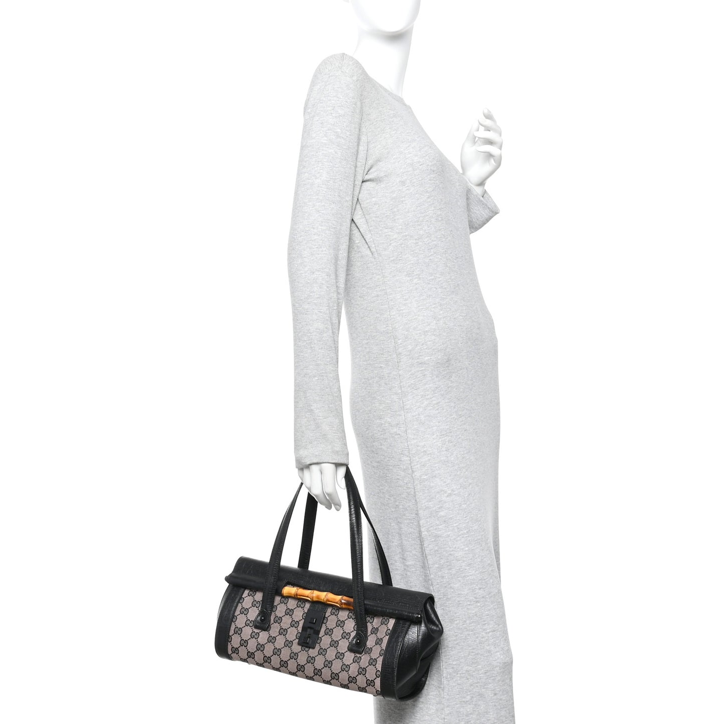 Monogram Bamboo Bullet Handbag Black