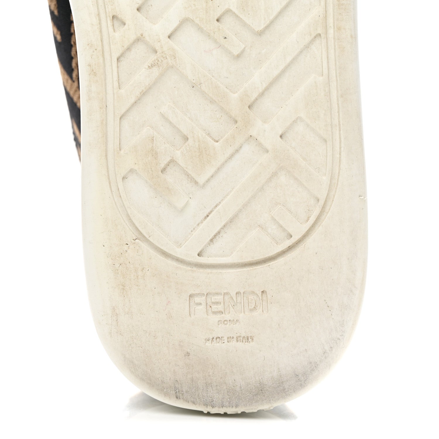 Fendi Fabric FF Micro-Perforated Rise Low Top Sneakers 36 Tobacco Black 7 of 9