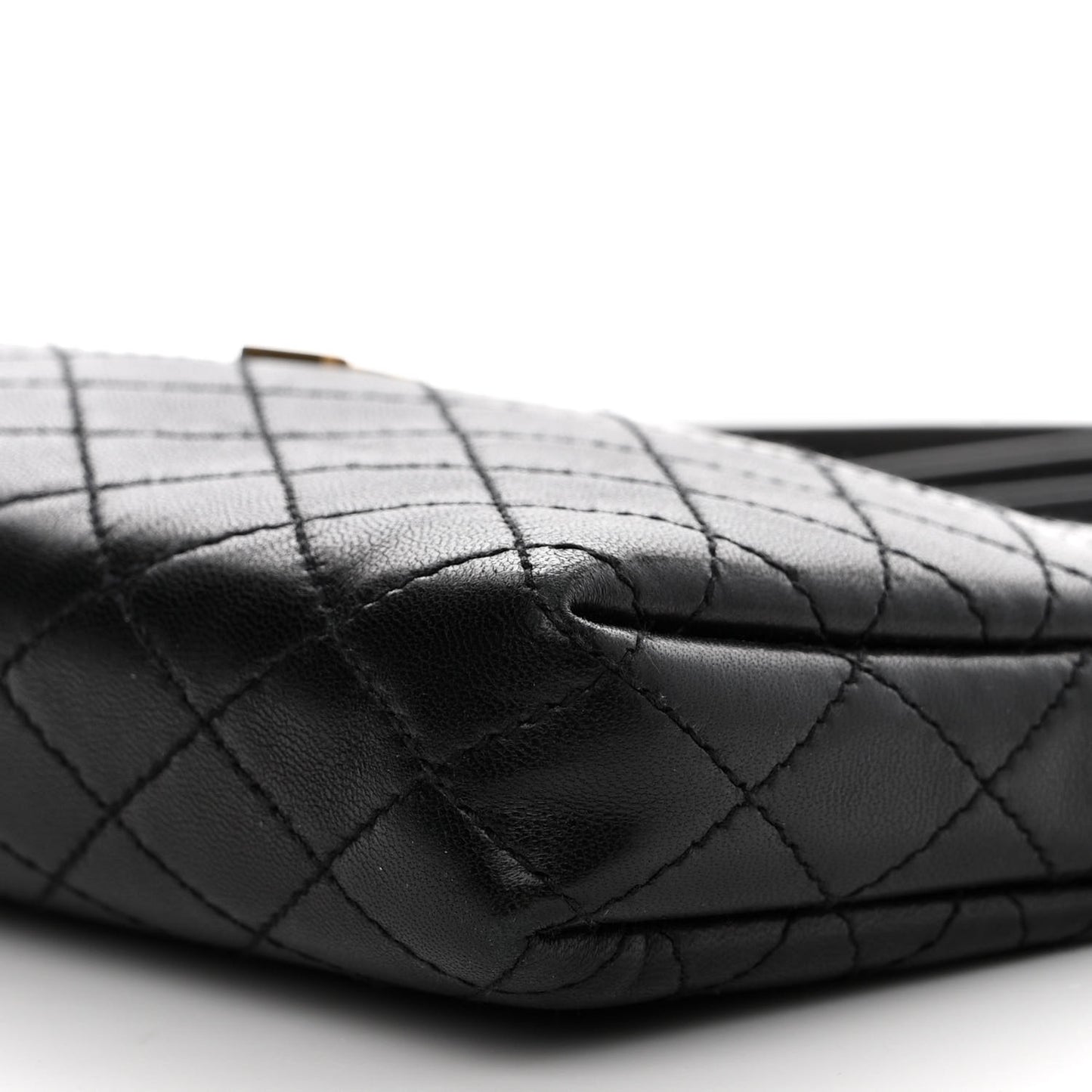 Lambskin Quilted Gaby Zipped Pouch Black
