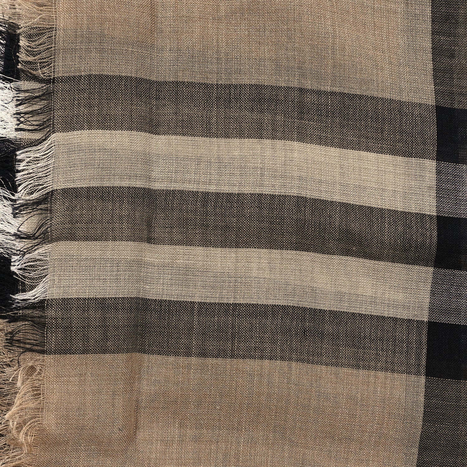 Burberry Wool Silk Gauze Giant Check Lightweight Scarf Camel 4 of 4