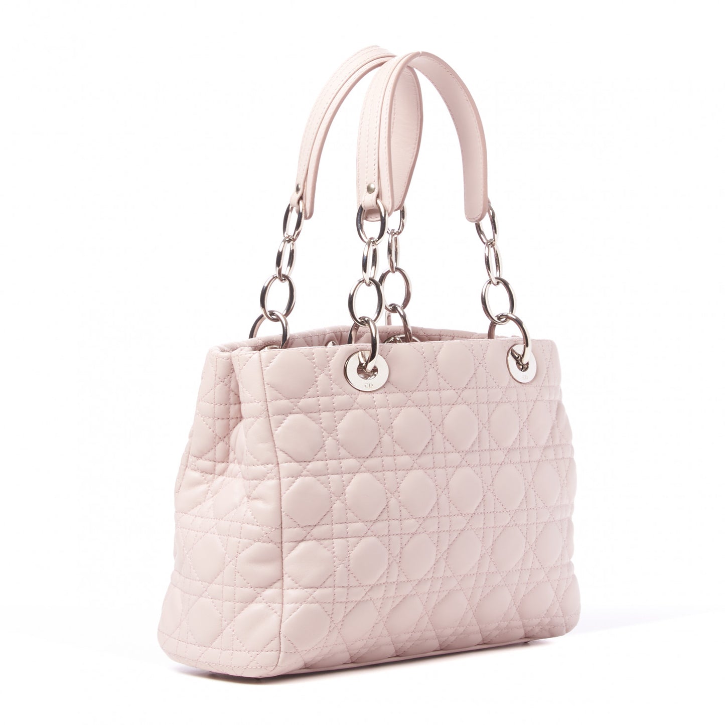 Lambskin Cannage Small Dior Soft Shopping Tote Light Pink