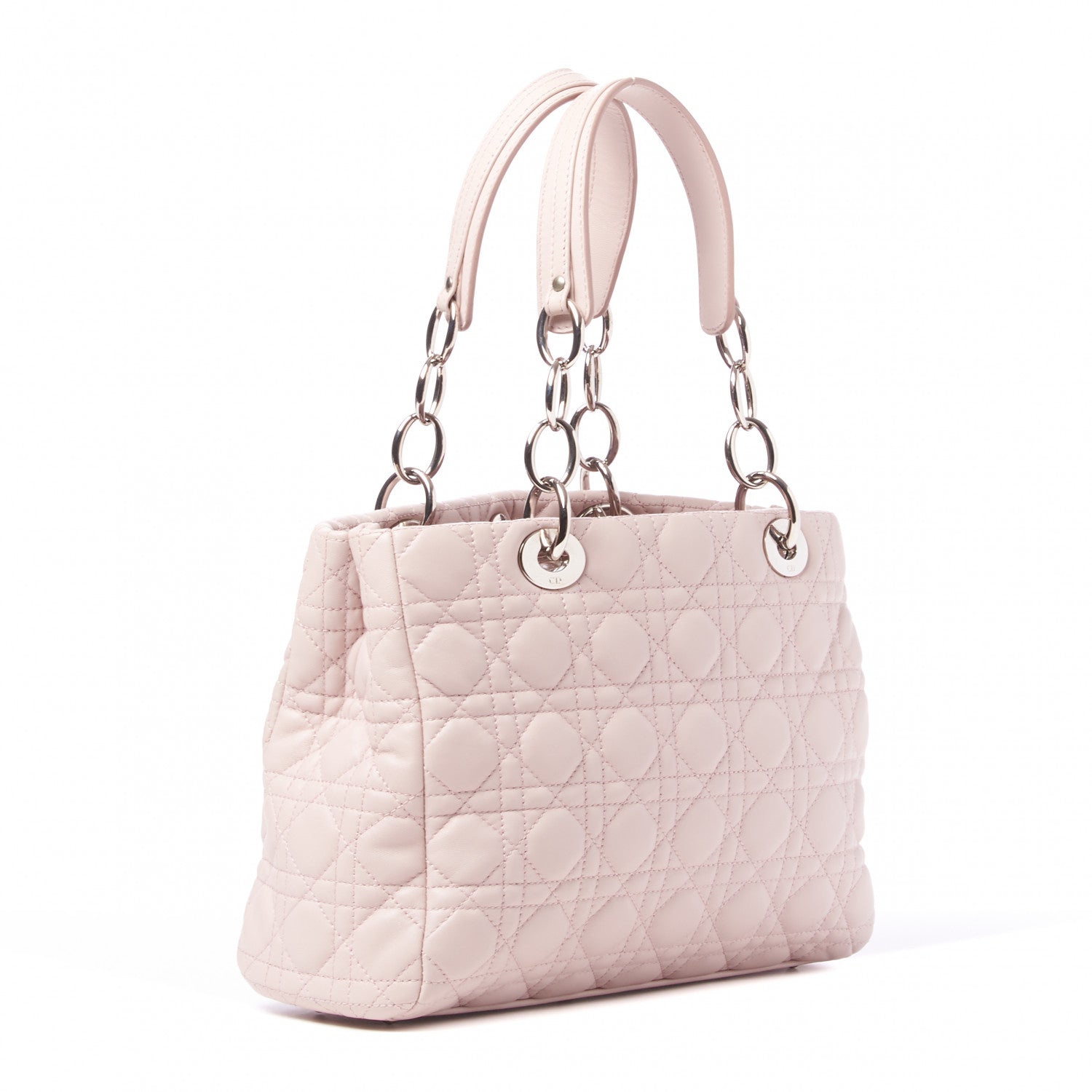 Christian Dior Lambskin Cannage Small Dior Soft Shopping Tote Light Pink 2 of 8