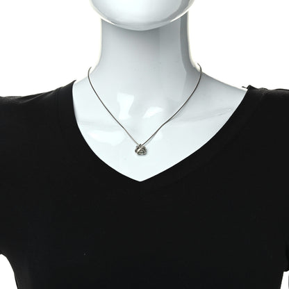 David Yurman Sterling Silver Diamond Prasiolite 10mm Petite Cable Wrap Pendant Necklace 2 of 6