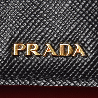 Prada Saffiano Cuir Medium Double Bag Black Fuoco 6 of 23