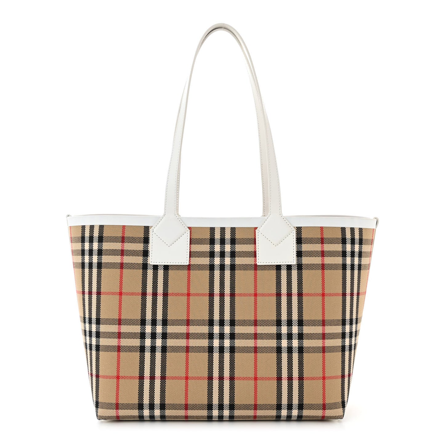 Cotton Vintage Check Small London Tote Bag White