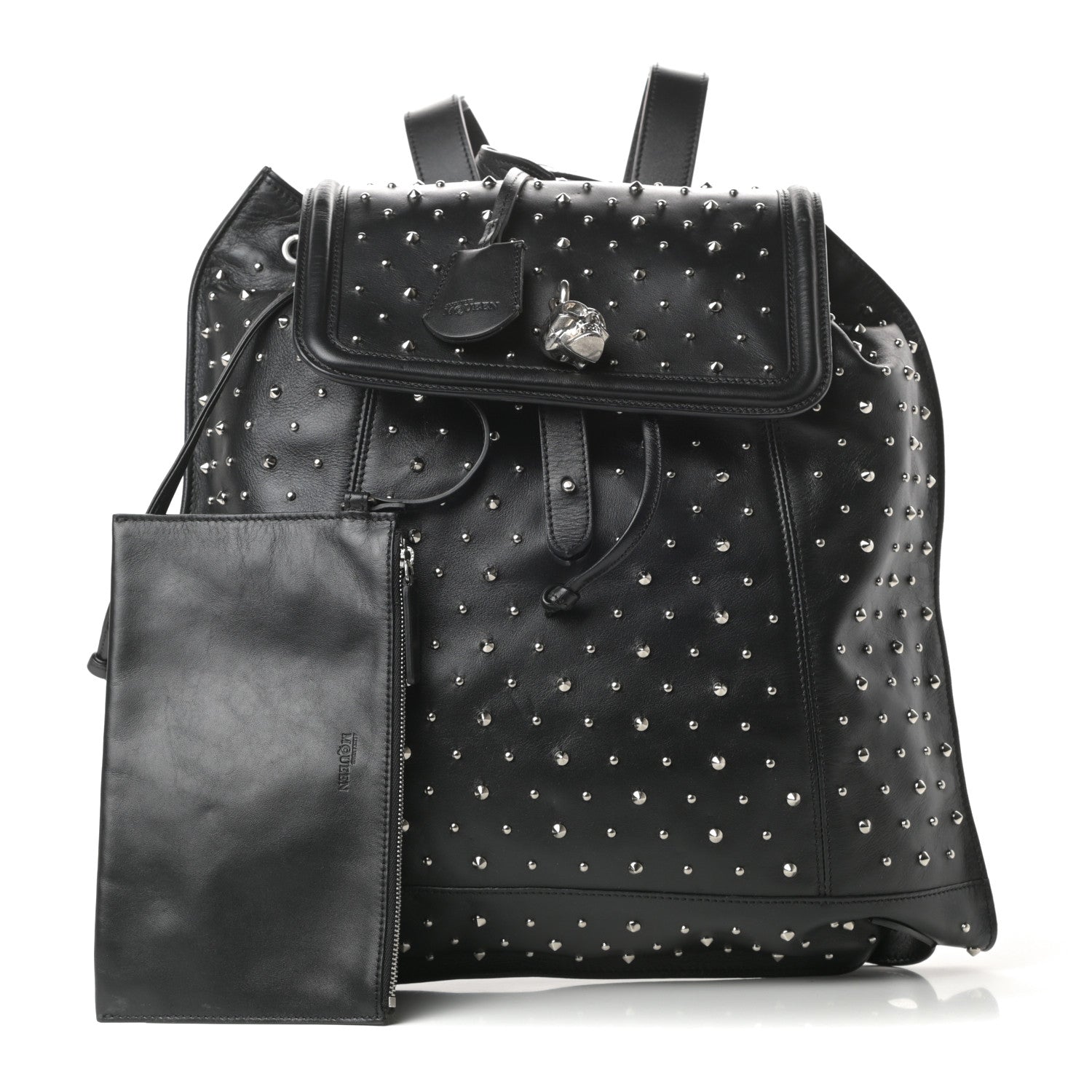 Alexander McQueen Calfskin Studded Padlock Backpack Black 1 of 15