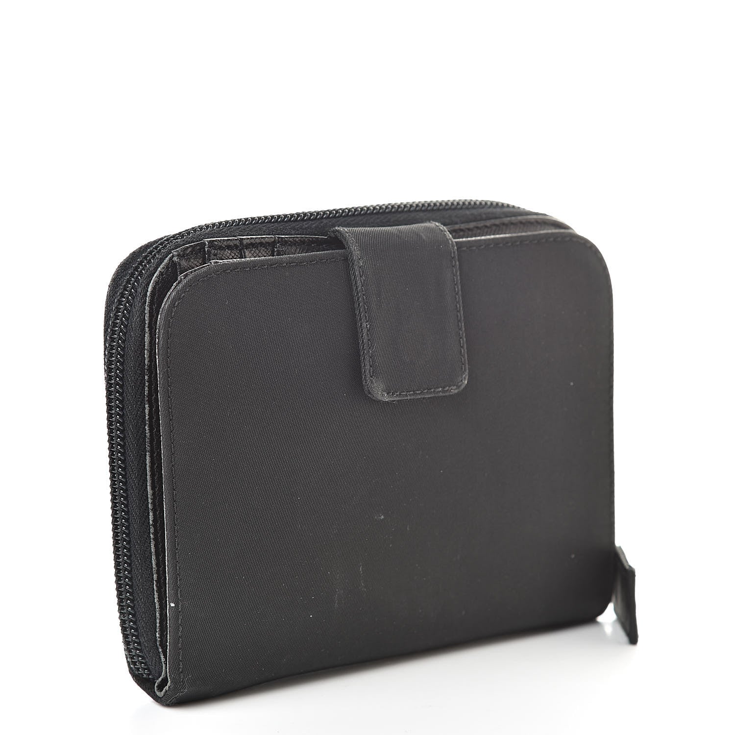 Prada Tessuto Nylon Compact Zip Around Wallet Black 3 of 13