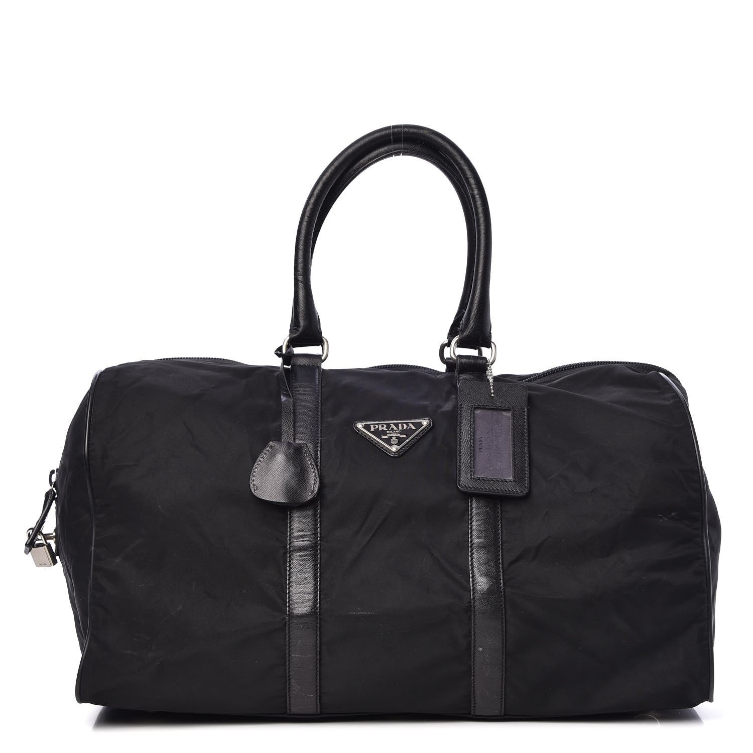 Prada Tessuto Nylon Saffiano Weekender Black 1 of 17