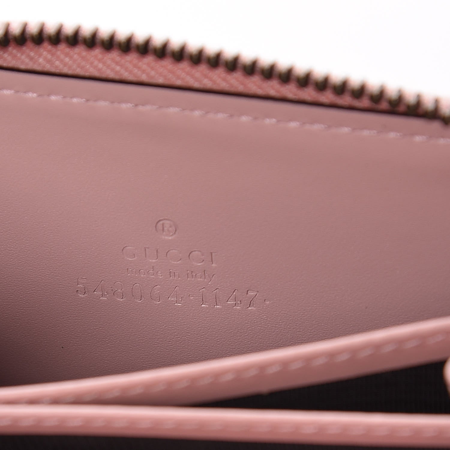 Gucci Guccissima Signature Crystal Cat Zip Around Card Case Light Candy Pink 5 of 13