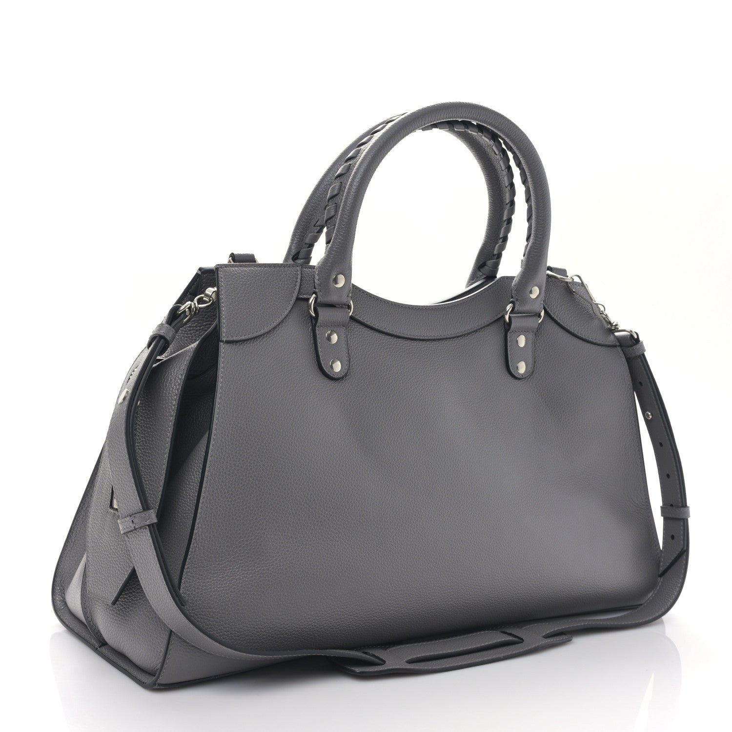 Balenciaga Grained Calfskin Neo Classic Silver Hardware Medium City Dark Grey 2 of 7