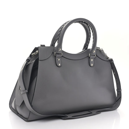 Balenciaga Grained Calfskin Neo Classic Silver Hardware Medium City Dark Grey 2 of 7