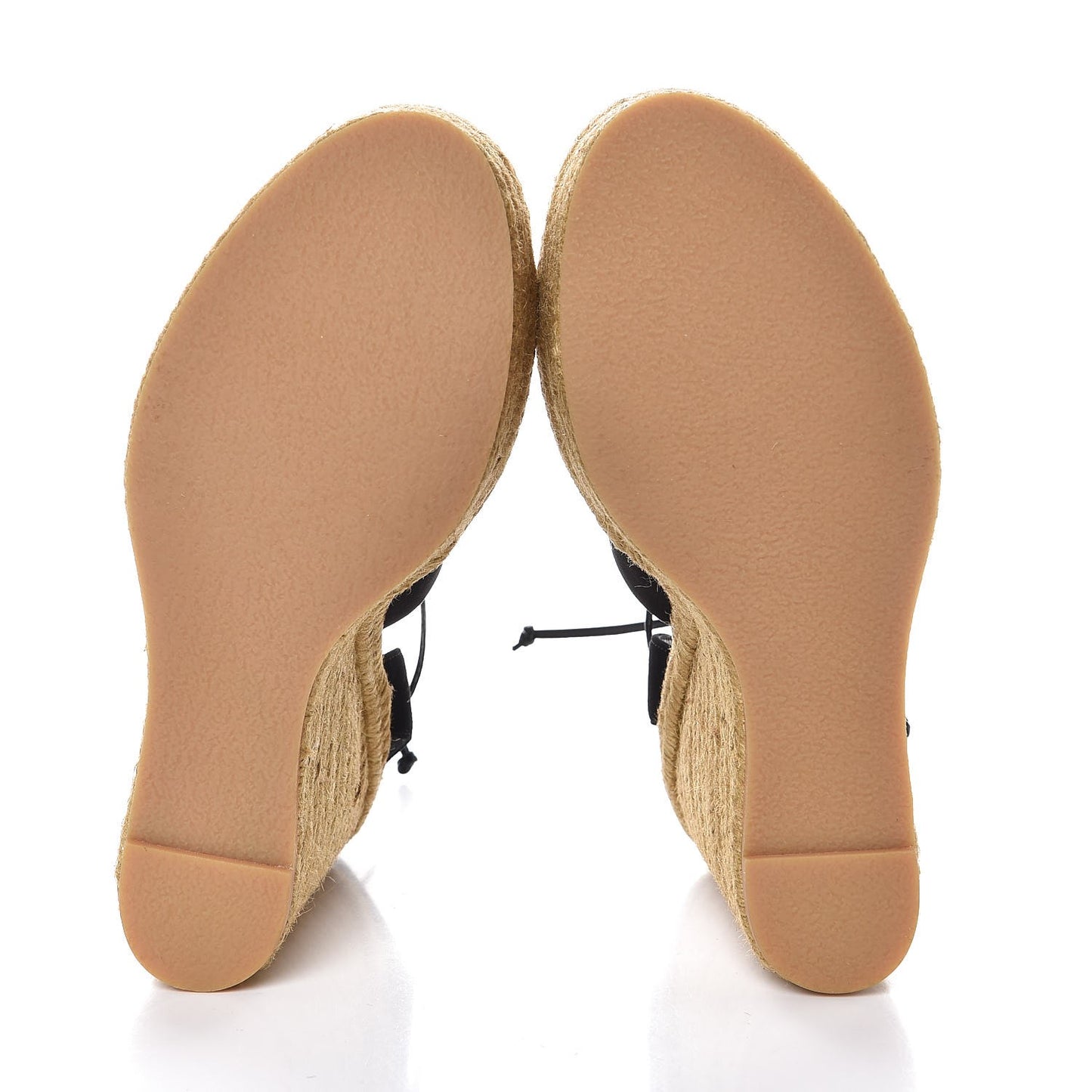 Suede Espadrille Lace-Up Wedges 38.5 Black