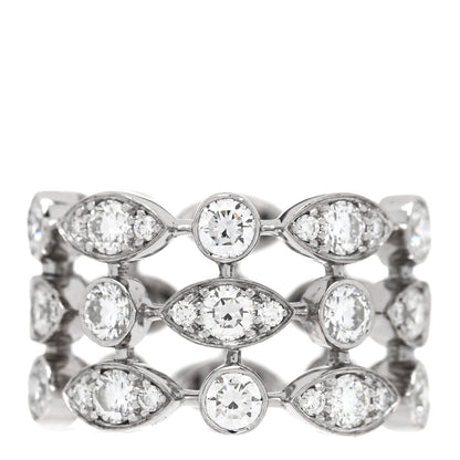 Cartier 18K White Gold Diamond Diadea 3 Row Ring 54 7 3 of 4