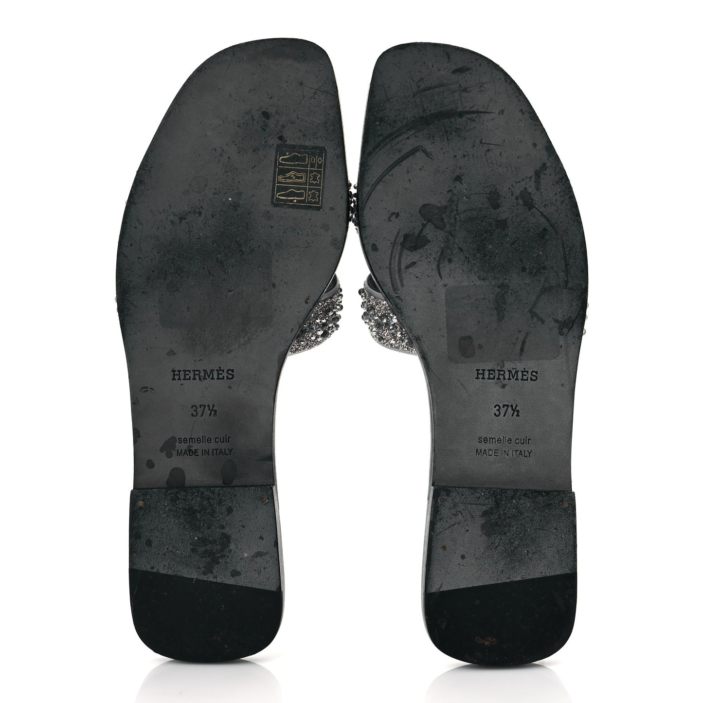 Velvet Goatskin Crystal Beads Oran Sandals 37.5 Gris Argente