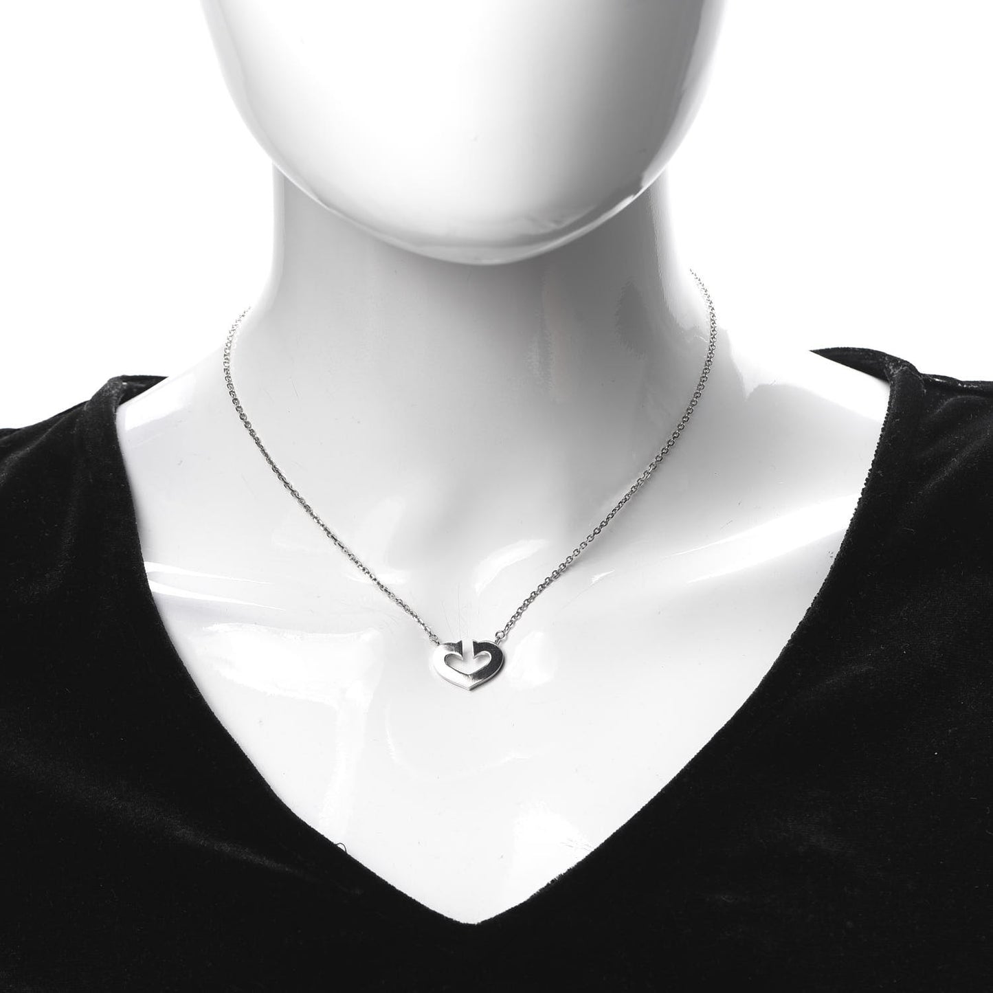 18K White Gold Medium Hearts and Symbols Necklace
