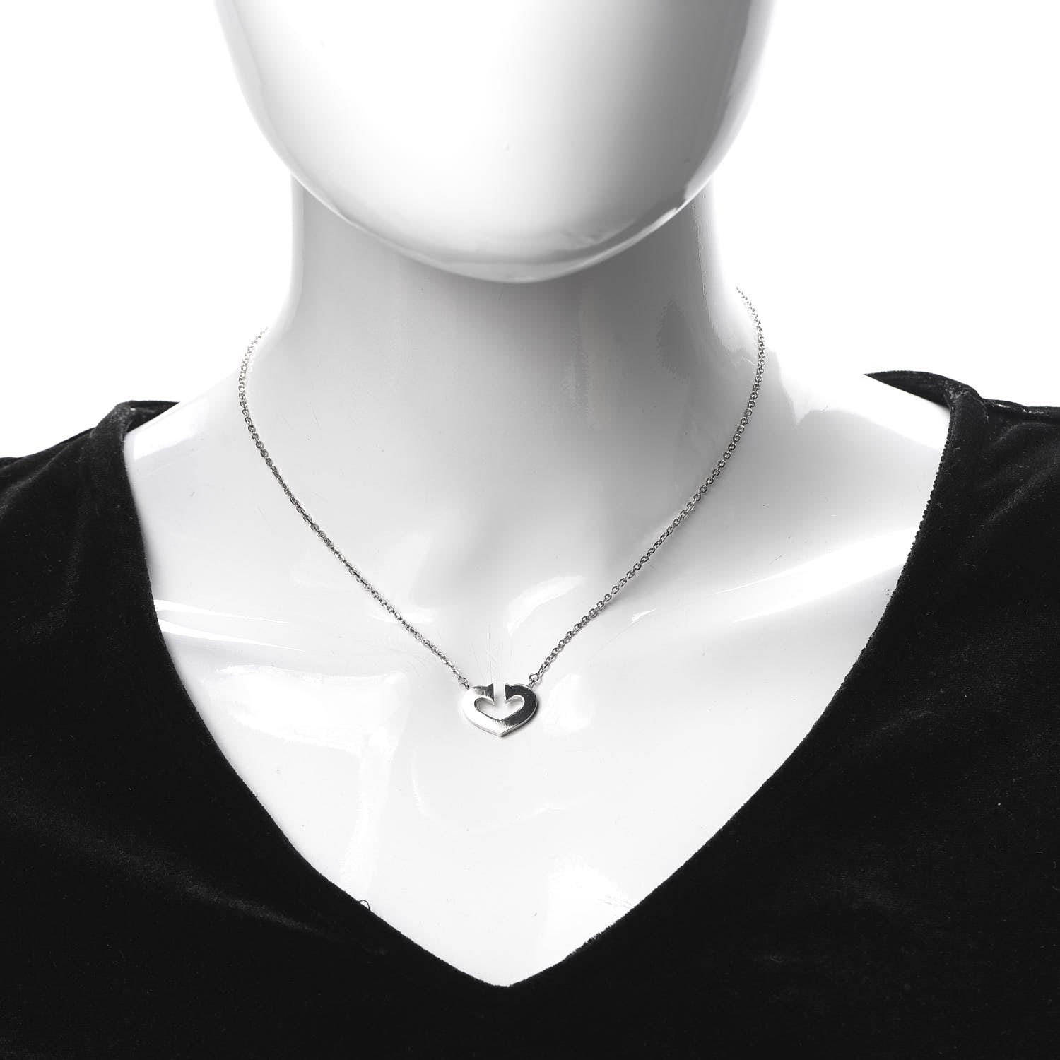 Cartier 18K White Gold Medium Hearts and Symbols Necklace 2 of 5