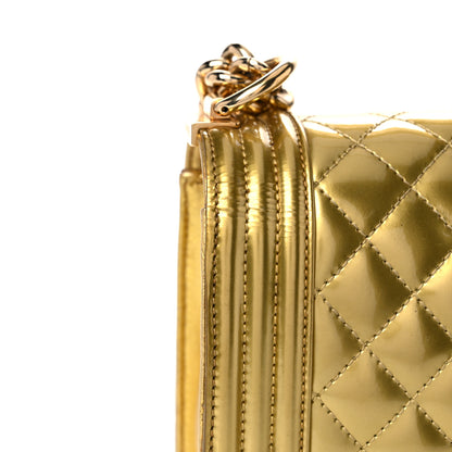 Chanel Metallic Patent Calfskin Quilted Medium Boy Flap Gold 14 of 16