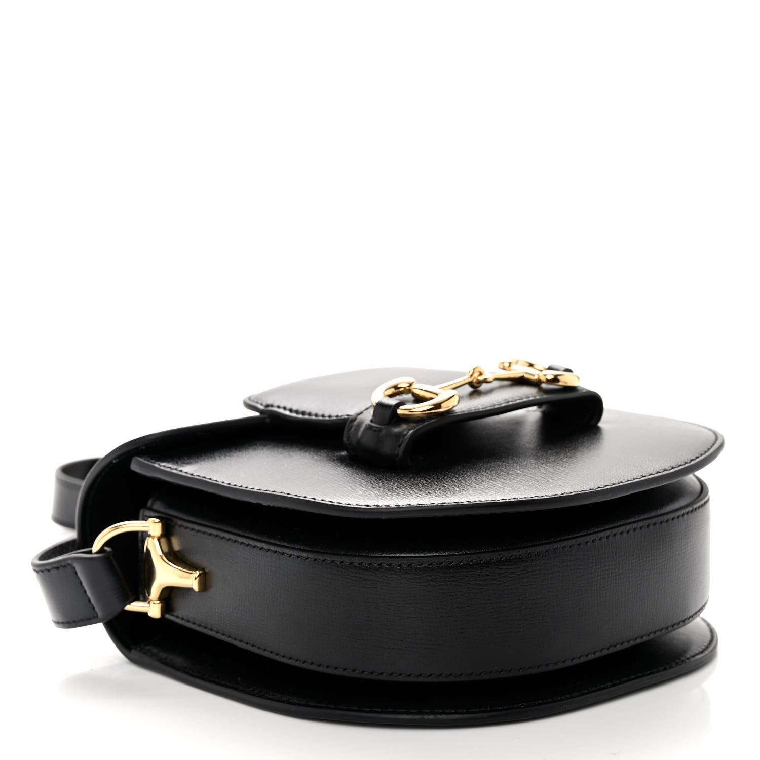 Gucci Azalea Calfskin Mini Horsebit 1955 Rounded Shoulder Bag Black 4 of 10