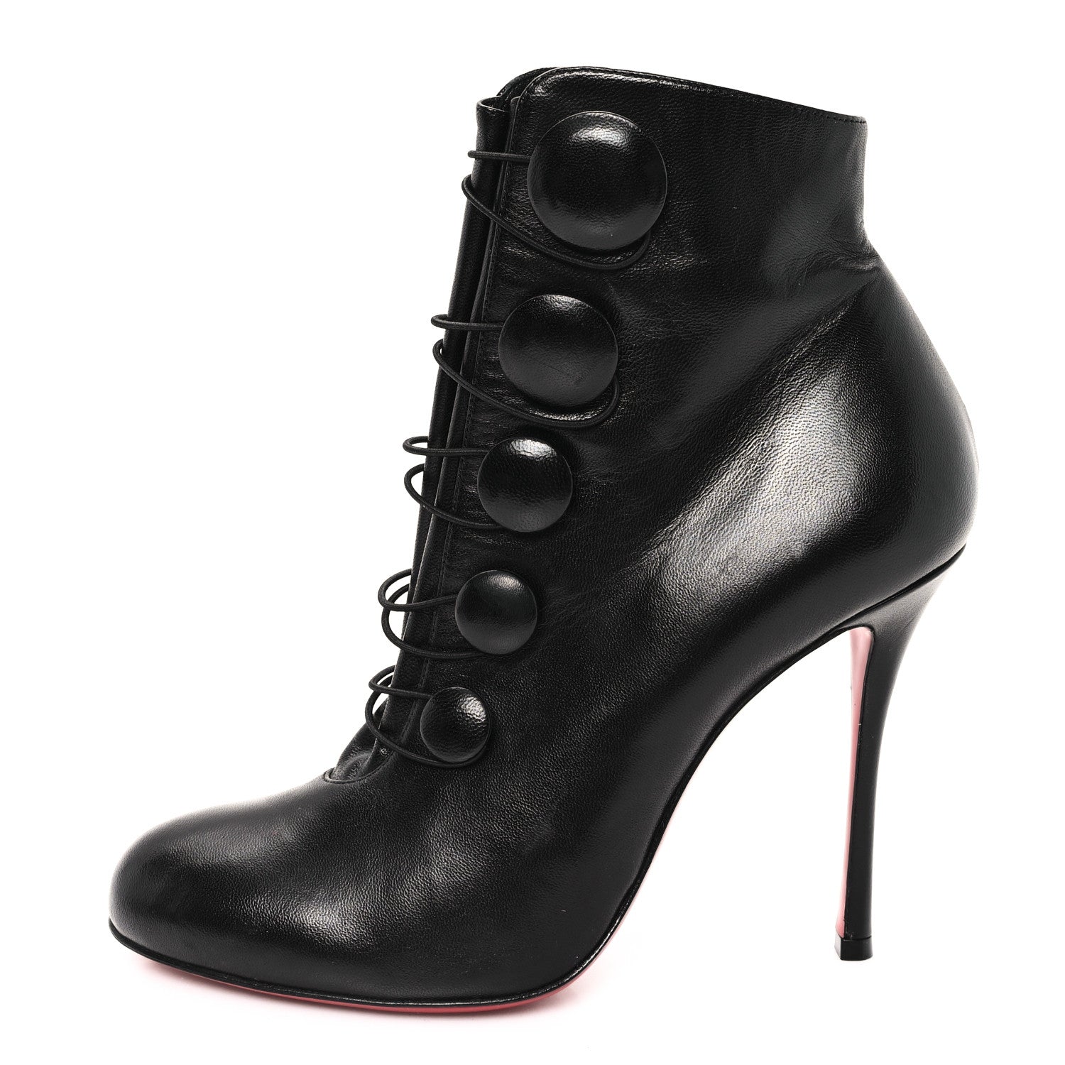 Christian Louboutin Shiny Nappa Booton 100 Ankle Boots 38.5 Black 1 of 9