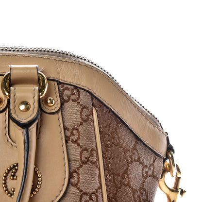 Gucci Monogram Lurex Medium Scarlett Studded Interlocking G Top Handle Bag Bronze 16 of 21
