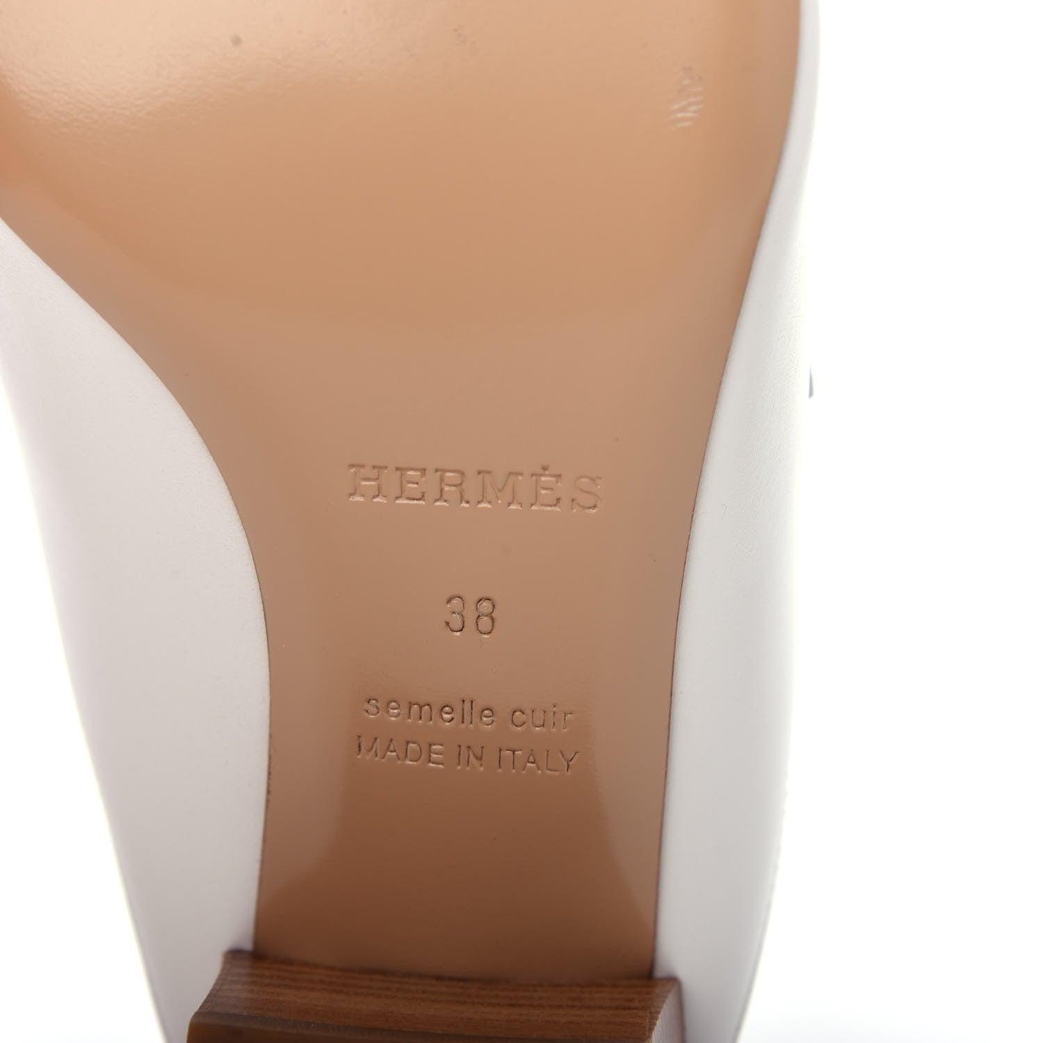 Hermes Calfskin Alma Sandals 38 White 9 of 13
