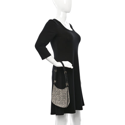 Prada Satin Crystal Cleo Adjustable Strap Shoulder Bag Metal 2 of 9