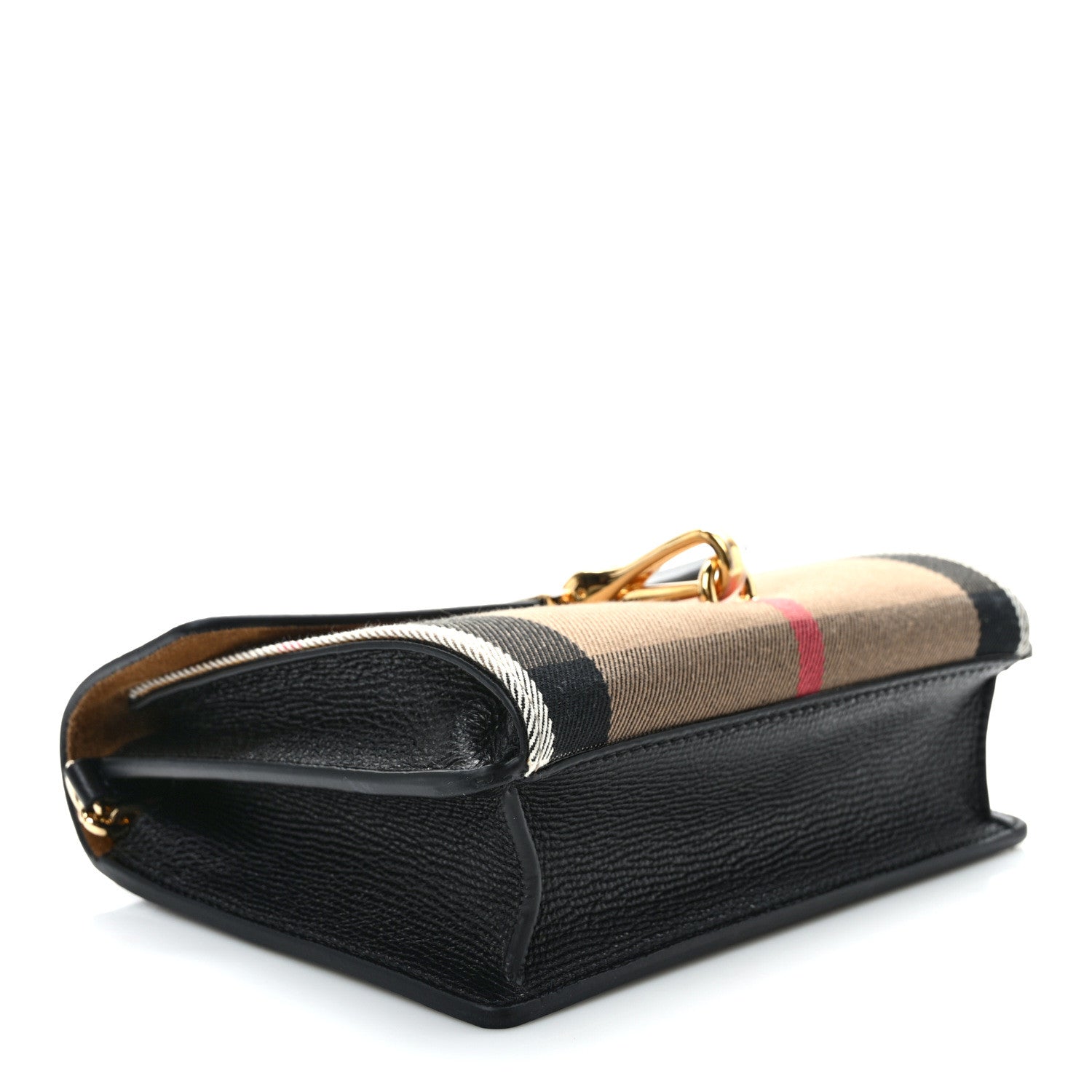 Burberry Derby Calfskin House Check Baby Macken Crossbody Bag Black 4 of 8