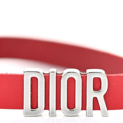 Christian Dior Calfskin Dior Heart Double Bracelet Red 4 of 5