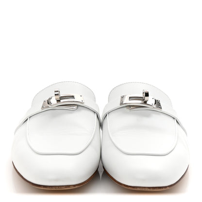Hermes Calfskin Oz Mules 37.5 White 3 of 10