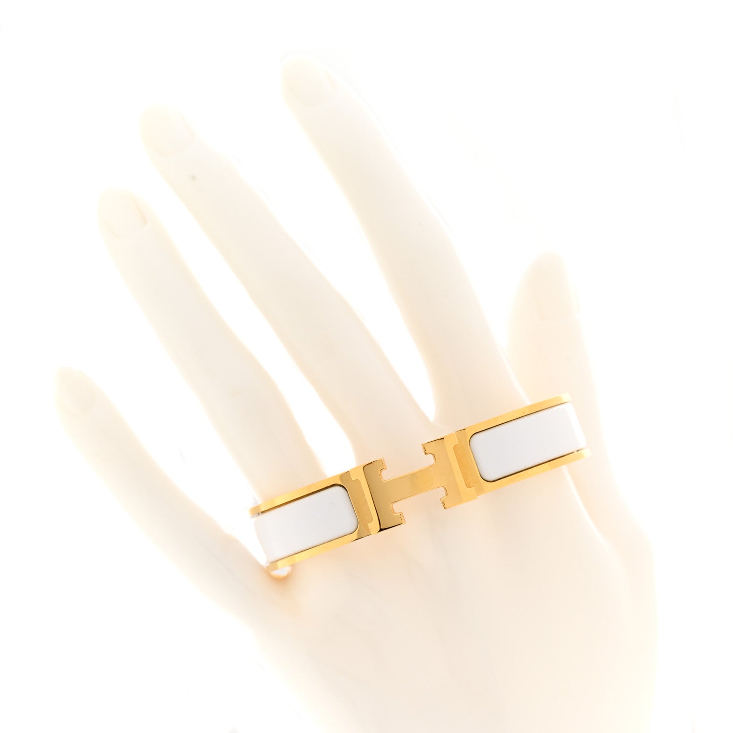 Hermes Enamel Narrow Clic Clac H Bracelet PM White 2 of 6
